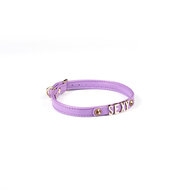 Liebe Seele - Smalle Collar Met Gouden Letters - Sexy - Italiaans Kwaliteitsleder - Lila