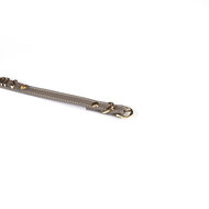 Liebe Seele - Smalle Collar Met Gouden Letters - Slut - Italiaans Kwaliteitsleder - Grijs