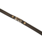 Liebe Seele - Smalle Collar Met Gouden Letters en Sierkristallen - Bitch - Italiaans Kwaliteitsleder - Zwart