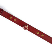 Liebe Seele - Premium Lederen Choker met Diamantjes - Wijnrood