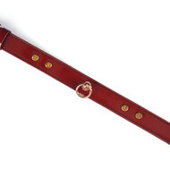 Liebe Seele - Premium Lederen Choker met Diamantjes - Wijnrood