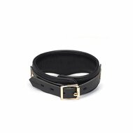 Liebe Seele - Demon's Kiss - Smalle Curved Collar Met Leash - Luxe En exclusief ontwerp - Zwart/Goud