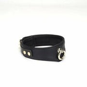 Liebe Seele - Demon's Kiss - Smalle Curved Collar Met Leash - Luxe En exclusief ontwerp - Zwart/Goud