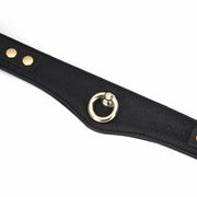 Liebe Seele - Demon's Kiss - Smalle Curved Collar Met Leash - Luxe En exclusief ontwerp - Zwart/Goud