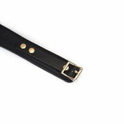 Liebe Seele - Demon's Kiss - Smalle Curved Collar Met Leash - Luxe En exclusief ontwerp - Zwart/Goud
