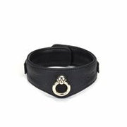 Liebe Seele - Demon's Kiss - Smalle Curved Collar Met Leash - Luxe En exclusief ontwerp - Zwart/Goud