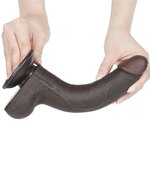 LoveToy - Dildo Met Sliding Skin Technologie - 20 cm x diameter  4 cm - Bruin