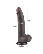 LoveToy - Dildo Met Sliding Skin Technologie - 20 cm x diameter  4 cm - Bruin