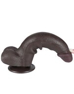 LoveToy - Dildo Met Sliding Skin Technologie - 20 cm x diameter  4 cm - Bruin