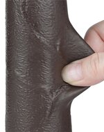 LoveToy - Dildo Met Sliding Skin Technologie - 20 cm x diameter  4 cm - Bruin