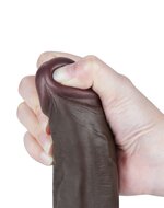 LoveToy - Dildo Met Sliding Skin Technologie - 22 cm x diameter 4.3 cm - Bruin