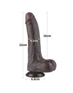 LoveToy - Dildo Met Sliding Skin Technologie - 22 cm x diameter 4.3 cm - Bruin