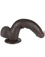 LoveToy - Dildo Met Sliding Skin Technologie - 22 cm x diameter 3.7 cm - Bruin