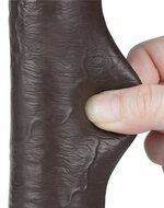 LoveToy - Dildo Met Sliding Skin Technologie - 22 cm x diameter 3.7 cm - Bruin