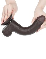 LoveToy - Dildo Met Sliding Skin Technologie - 22 cm x diameter 3.7 cm - Bruin