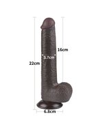 LoveToy - Dildo Met Sliding Skin Technologie - 22 cm x diameter 3.7 cm - Bruin