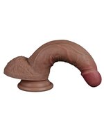 LoveToy - Dubbellaags Siliconen Dildo - 18.5 cm x diameter 3.7 cm - Bruin