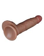 LoveToy - Dubbellaags Siliconen Dildo - 18.5 cm x diameter 3.7 cm - Bruin