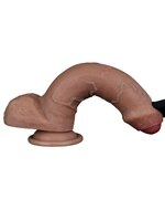 LoveToy - Dubbellaags Siliconen Dildo - 20.5 cm x diameter 4 cm - Bruin