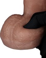 LoveToy - Dubbellaags Siliconen Dildo - 20.5 cm x diameter 4 cm - Bruin