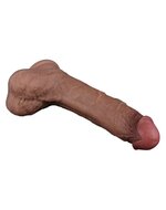 LoveToy - Dubbellaags Siliconen Dildo - 22 cm x diameter 4.2 cm - Bruin