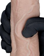 LoveToy - Dubbellaags Siliconen Dildo - 21.5 cm x diameter 4.2 cm - Bruin