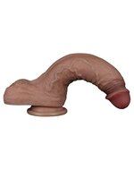 LoveToy - Dubbellaags Siliconen Dildo - 21.5 cm x diameter 4.2 cm - Bruin