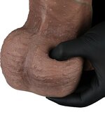 LoveToy - Dubbellaags Siliconen Dildo XXL - Lengte 33 cm - Diameter 5.5 cm - Bruin