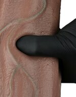 LoveToy - Dubbellaags Siliconen Dildo XXL - Lengte 33 cm - Diameter 5.5 cm - Bruin