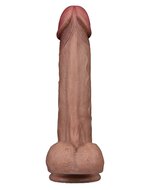 LoveToy - Dubbellaags Siliconen Dildo - 22.5 cm x diameter 4.2 cm - Bruin