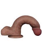 LoveToy - Dubbellaags Siliconen Dildo - 22.5 cm x diameter 4.2 cm - Bruin