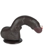 LoveToy - Dildo Met Sliding Skin Tech0logie - 19.5 cm x diameter 3.5 cm - Bruin