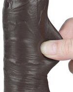 LoveToy - Dildo Met Sliding Skin Technologie - 20 cm x diameter 3.9 cm - Bruin