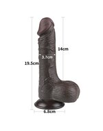 LoveToy - Dildo Met Sliding Skin Technologie - 19.5 cm x diameter 3.7 cm - Zwart