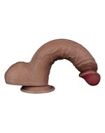LoveToy - Dubbellaags Siliconen Dildo - 23.5 cm x diameter 4.3 cm - Bruin