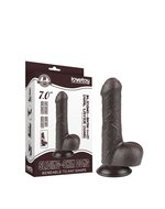 LoveToy - Dubbellaags Sliding Skin Dildo - 18.3 cm x diameter 3.5 cm - Bruin
