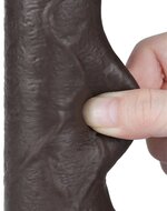 LoveToy - Dubbellaags Sliding Skin Dildo - 18.3 cm x diameter 3.5 cm - Bruin