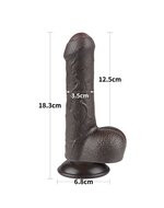 LoveToy - Dubbellaags Sliding Skin Dildo - 18.3 cm x diameter 3.5 cm - Bruin