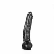 All Black - Dildo - Realistische Eikel en Balzak - Lengte 29 cm - Diameter 5 cm