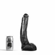 All Black - Dildo - Realistische Eikel en Balzak - Lengte 29 cm - Diameter 5 cm