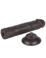 LoveToy - Dildo Met Sliding Skin Technologie - 20 cm x diameter 3.8 cm - Bruin