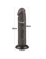 LoveToy - Dildo Met Sliding Skin Technologie - 20 cm x diameter 3.8 cm - Bruin