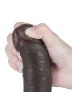 LoveToy - Dildo Met Sliding Skin Technologie - 20 cm x diameter 3.8 cm - Bruin