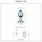 Kiotos - Vibrerende Buttplug met LED lampjes in 3 kleuren - Aluminium - Medium