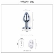 Kiotos - Vibrerende Buttplug met LED lampjes in 3 kleuren - Aluminium - Medium