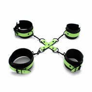 Kiotos - Glow in the Dark - Boeienset - Polsboeien Handboeien en Hogtie Set