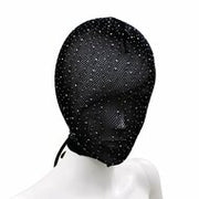 Kanten Hood - Shiny Diamonds - Bezet met Glilnsterende Steentjes - Zwart