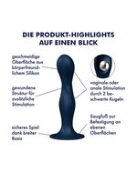 Satisfyer - Double Ball-R - Verzwaarde Dildo met Bewegende Metalen Kogels - Blauw