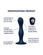 Satisfyer - Double Ball-R - Verzwaarde Dildo met Bewegende Metalen Kogels - Blauw