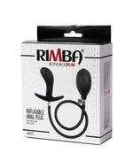 Rimba - Opblaasbare Gebogen Anaalplug met Pomp - Siliconen - Zwart